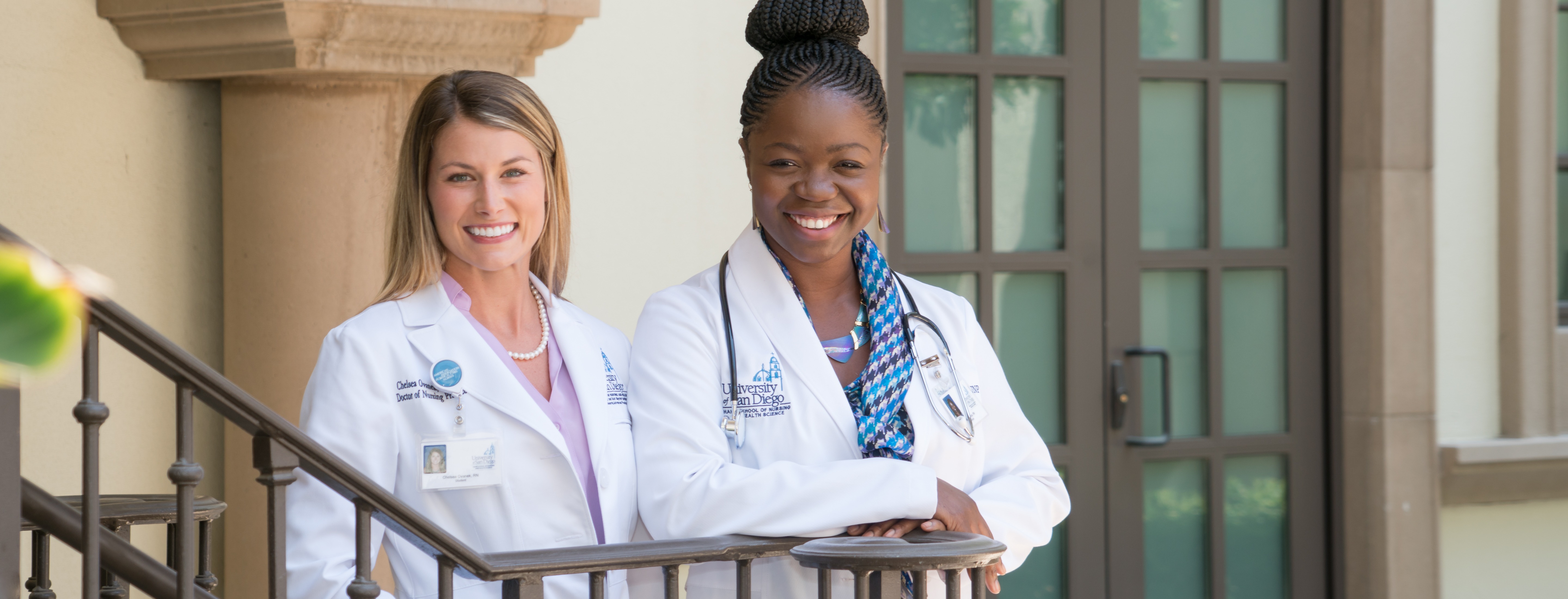 dnp students standing at railing